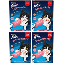 Felix Deli Moments Kreminiai kačių užkandžiai su lašiša 4x(4x10g)
