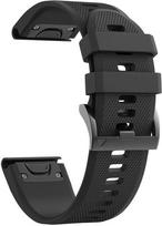 Apyrankė, skirta „Garmin Fenix ​​​​5“ / „Fenix ​​​​5 Plus“ / „Descent G1“ / „Descent G1 Solar“ – juodos spalvos silikoninė, 22 mm „QuickFit Phonillico®“ juoda