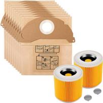 Dulkių siurblio maišelis ir filtras Karcher WD2 Maišeliai pakeitimui 6.904-322 [10 vnt. rinkinys] Filtrai pakeitimui 6.414-552.0 [2 vnt. rinkinys] Phonillico®