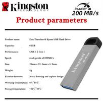 Kingston 256GB USB 3.2 Gen 1 64GB / 128GB / 512GB USB atmintinė DTKN Didelės talpos USB 3.2 metalinė atmintinė 200MB/s skaitymo sparta Pendrive Disk Stick 【64GB】