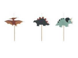 Gimtadienio žvakutės "Dinozaurai" spalvotos 3 vnt 3cm