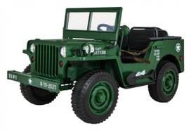 Retro karinė Elektromobilis vaikams 4x4 Žalia