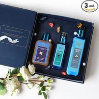 "Blue Nectar Sensuous Body Love" dovanų rinkinys moterims ir vyrams, vanilinis losjonas, kūno prausiklis, šveitiklis ir kūno dulksna, 3 vnt., puiki jubiliejaus ir gimtadienio dovana