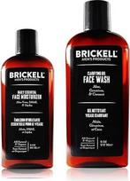 "Brickell Daily Essential Face Care Routine I", vyrams, gelinis veido valiklis ir drėkinamasis veido kremas, parfumuotas