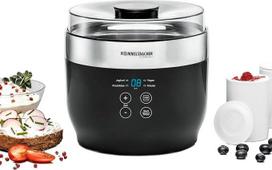 ROMMELSBACHER JG 80 Jona Jogurto ir šviežio sūrio gaminimo aparatas, įskaitant 4 keraminius porcijinius puodelius po 125 ml, 2 XXL stiklines talpyklas po 1,2 litro, 4 iš anksto nustatytas programas su skirtingomis temperatūromis