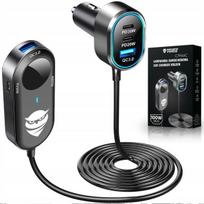 Automobilinis įkroviklis su prailginimo laidu 6xUSB 100W