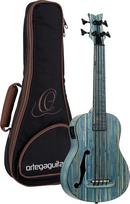 "Ortega Guitars" bosinė ukulelė elektro-akustinė - Bambuko serija - su prabangiu krepšiu - bambuko/akmens plauta (RUSWB-UB)
