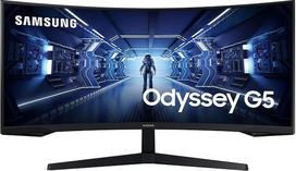 "Samsung" žaidimų monitorius G5 C34G55TWWP, 34 colių, VA skydelis, UWQHD skiriamoji geba, "AMD FreeSync Premium", išlenkimas 1000R, atnaujinimo dažnis 165 Hz, atsako laikas 1 ms (MPRT), juodas