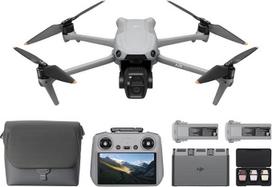 DJI Air 3S Fly More Combo (RC 2 nuotolinio valdymo pultas su ekranu), dronas su 1 colio CMOS plataus kampo ir vidutinio dydžio teleobjektyvu suaugusiesiems, 4K/60 kadrų per sekundę, visakryptis aptikimas ir 3 baterijos ilgesniam skrydžio laikui