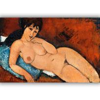 Reprodukcija „Nuoga moteris ant mėlynos pagalvės“, Amedeo Modigliani (1917)