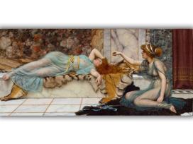 Reprodukcija „Išdaigos ir poilsis“, John William Godward (1895)