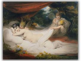 Reprodukcija „Nimfa ir kupidonai“, Richard Westall (1793)