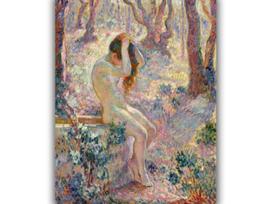 Reprodukcija „Jauna nuoga mergina sėdinti ant šulinio krašto“, Henri Lebasque (1907)