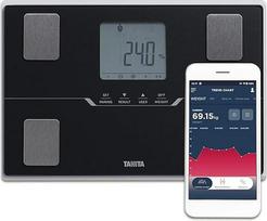 "Tanita BC-401" kūno analizės svarstyklės su "Bluetooth", didelio tikslumo svėrimo funkcija kūno sudėties analizei, išmanioji programėlė fitneso stebėjimui, metabolinis amžius, juodos spalvos, 3 metų garantija (juodos spalvos)