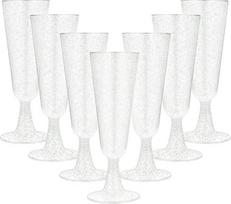 JMIATRY 100 vnt. plastikinių šampano fleitų 160 ml universalios plastikinės šampano fleitos, idealiai tinkančios vestuvėms, Kalėdoms, gimtadieniui, vakarėliams ir kasdieniam naudojimui