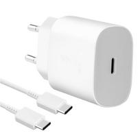 EP-TA800EWE + EP-DG980BWE Samsung 25W Kelioninis kroviklis + USB-C/USB-C Data kabelis baltos spalvos (OOB Bulk)