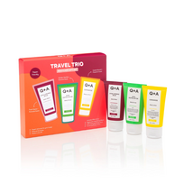 Q+A TRAVEL TRIO BODYCARE GIFT SET, kūno priežiūros priemonių rinkinys, 3x50ml