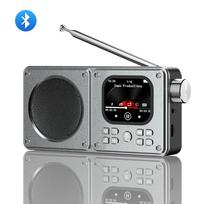 Nešiojamas FM radijas MP3 Belaidžiai BT5.4 Bluetooth garsiakalbiai Su LCD ekranu Laikrodis Dainų tekstų rodymas Antena AUX įvestis, TF kortelė, video pilka spalva