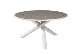 Lauko stalas Parma ø 140cm, Balta/Pilka