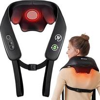 4D Shiatsu masažuoklis, 2025 m. belaidis kaklo masažuoklis su šiluma, patobulintas grafeno šildymas, 4D Shiatsu gilus minkymo kaklo masažas kaklui, pečiams, nugarai, dovanos moterims ir vyrams