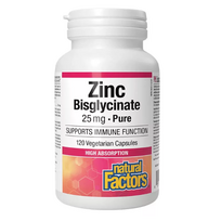 Natural Factors Zinc Bisglycinate 25 mg 120 caps