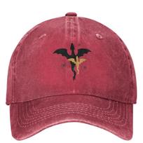 Retro Ketvirtojo Sparno Drakonai Beisbolo Kepuraitės Unisex Stiliaus Nusidėvėję Skalbti Galvos Apdangalai Lauko Treniruotės Kepuraitės Kepurė Adjustable raudona