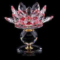Crystal Lotus Flower Žvakidė Arbatinė Namų Feng Shui Decor White žalia