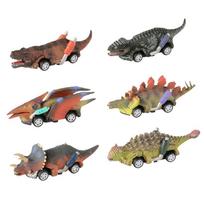 Dinozaurų žaislai, sutraukiami automobiliai – Dinozaurų žaislai Automobiliai Transporto priemonės Naujas modelis Dino automobiliai Žaislai, Dinozaurų žaislai Dovanos 4,5,6,7,8 metų berniukams mergaitėms – 6 pakuotės 13.5x3cm