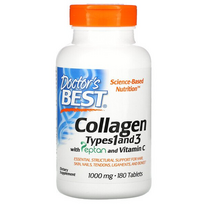 Doctor's Best Collagen Types 1 and 3 with Peptan and Vitamin C 1000 mg 180 tab