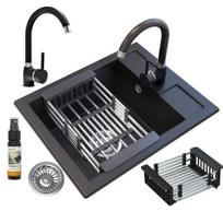Granitinė virtuvės plautuvė Granitan, juoda