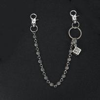 WTEMPO Pants Chain Key Chain Hip-hop Punk Jeans Chain Women's and Men's Gothic Clothing Accessories Retro Waist Chain Creative Bag Decor Chain 35cm sidabras