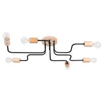 Lubinis šviestuvas SOLLUX TIMBO 6, E27, 6 x max 15W LED, juoda