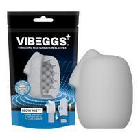 VIBEGGS Blow Misty - vibruojantis kiaušinio formos masturbatorius (baltas)