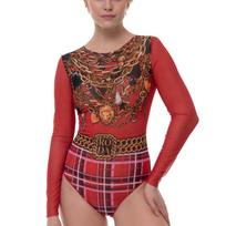 RODASOLEIL Tartan išmanusis maudymosi kostiumėlis ilgomis rankovėmis
