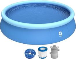 Avenli Pool 420 x 84 cm Family Prompt Set Pool Above Ground Pool with Pump Hoses and Filter Cartridge Pool Set Blue Garden Pool Round Swimming Pool for Families and Children (427 x 84 cm)