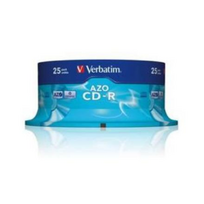 VERBATIM CD-R 80 min. 700MB 52x 25-pack cakebox DataLife Plus, crystal surface
