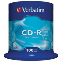 VERBATIM CD-R 80 min. / 700MB 52x 100-pack spindle DataLife extra protection surface