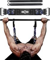 Tragbares Bankdrücken Widerstandsbänder, Verstellbare Bench Press Bands mit 91cm Fitness Stange, Brusttrainer für Arm, Rücken, Bizeps und Brustmuskeln Krafttraining