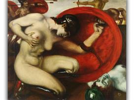 Reprodukcija „Sužeista amazonė“, Franz von Stuck (1905)