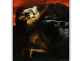 Reprodukcija „Sfinkso bučinys“, Franz von Stuck (1895)