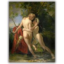 Reprodukcija „Nimfa Salmacis ir Hermafroditas“, François-Joseph Navez (1829)