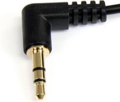 Stereo audio kabelis Slim 3,5 mm 90 cm dešiniu kampu - STARTECH - Slim jungtis - Dešinio kampo jungtys