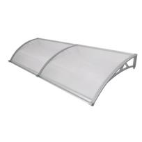 Polikarbonato stogelis su lataku 930x3000 mm skaidrus, pilki laikikliai