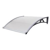 Polikarbonato stogelis su lataku 930x1500 mm skaidrus, pilki laikikliai