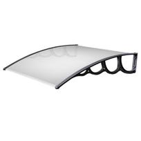 Polikarbonato stogelis 1400x1000 mm skaidrus, juodi laikikliai