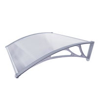 Polikarbonato stogelis 1200x1500 mm skaidrus, pilki laikikliai
