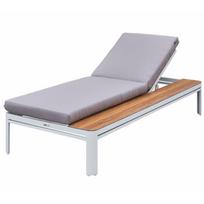 Lauko gultas KIRA su staliuku balta/pilka 195x89x32,5cm