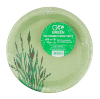 Go Green Paper Plates, 18 cm, 10-pack