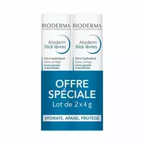 Bioderma – Priežiūros rinkinys sausoms ir suskeldėjusioms lūpoms Atoderm 2 x 4g