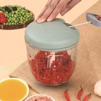 Garlic Paste & Shrimp Machine: Manual Garlic Press, Vegetable Cutter & Pounder Green 500ML (3-Leaf Blade)